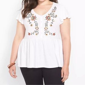 Embroidered swing top Lane Bryant size 18/20